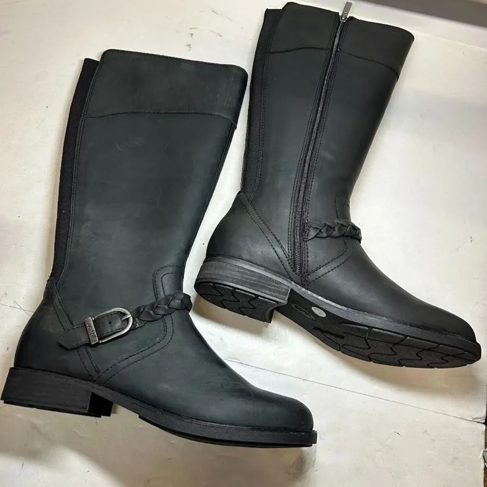 Earth Womens 10 M Black Zip Up Knee High Riding Boots DISPLAY QV9